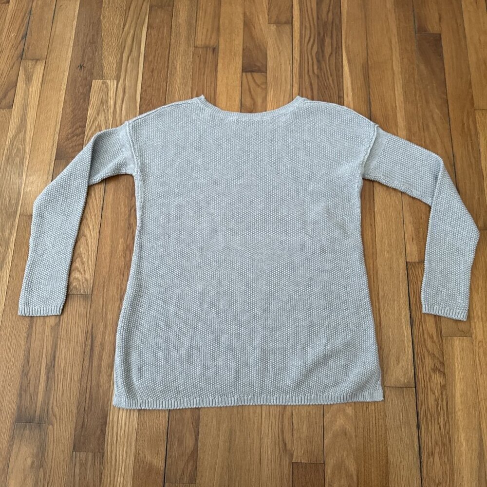 Vince Women's Cashmere/Cotton Sweater Gray Oversized Crew Neck Drop Sleeve SZ XS - Picture 5 of 6